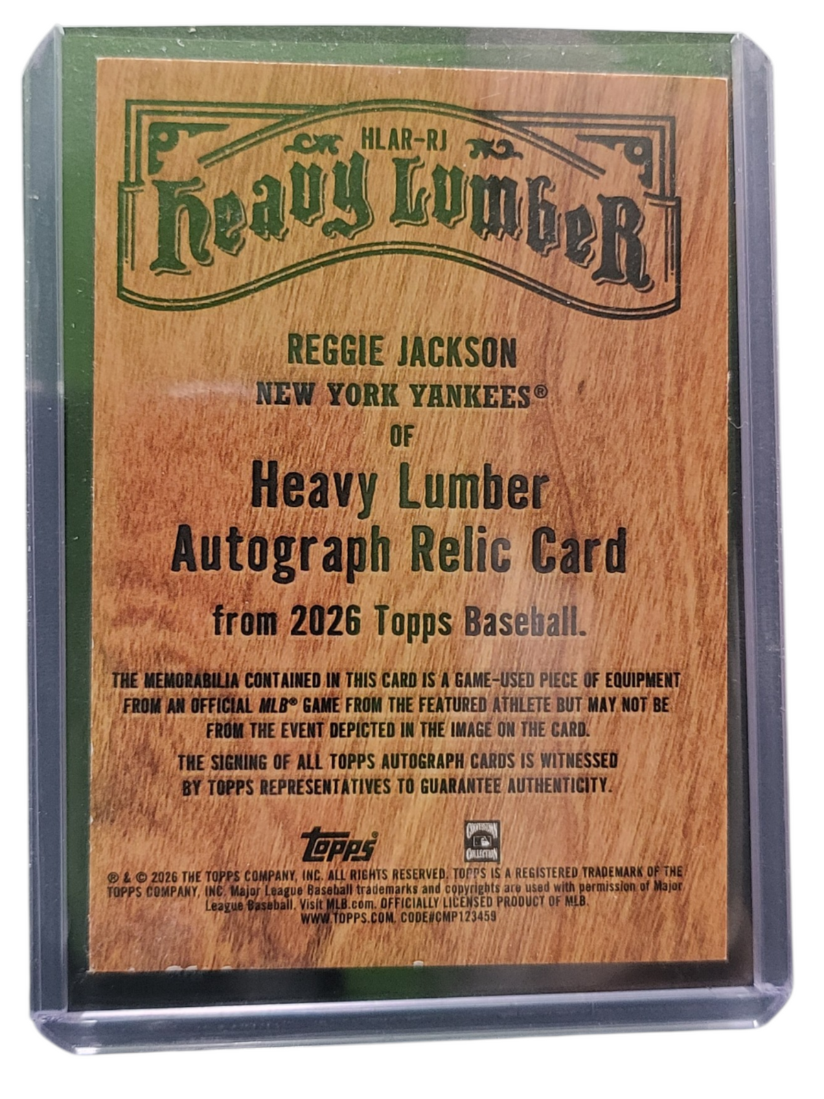 2026 Topps Baseball Heavy Reggie Jackson #HLAR-RJ Game-Used Bat Auto Relic