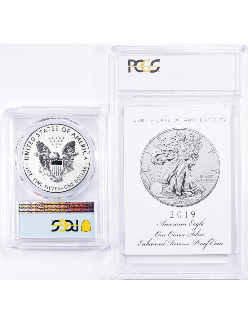 2019-S Enhanced Reverse Proof Silver Eagle PCGS PR70 FDOI COA