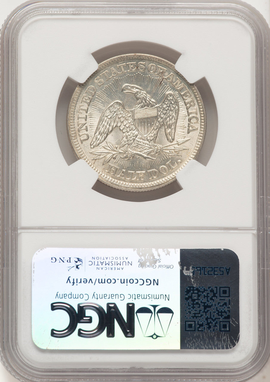 1853 50C Arrow and Rays Seated Half Dollar NGC MS65