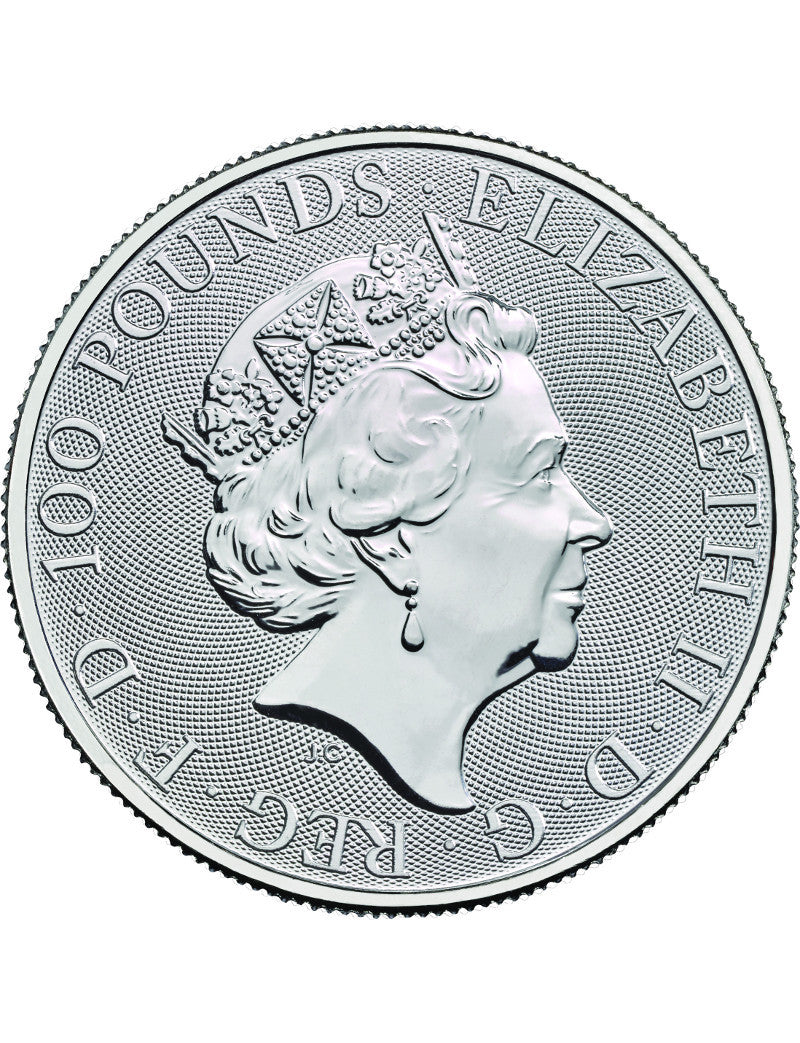 2019 1 oz British Platinum Queens Beast Black Bull Coin