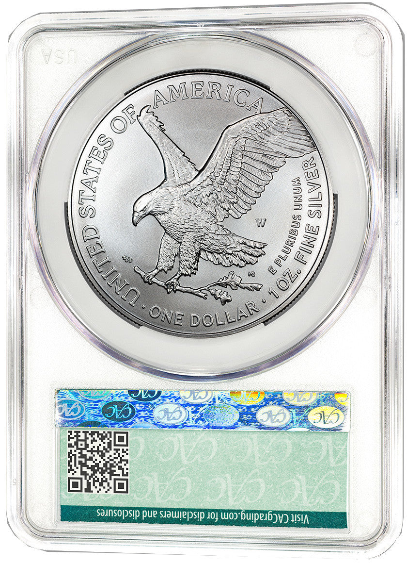 2024 W Burnished Silver Eagle Advanced Delivery CAC MS70