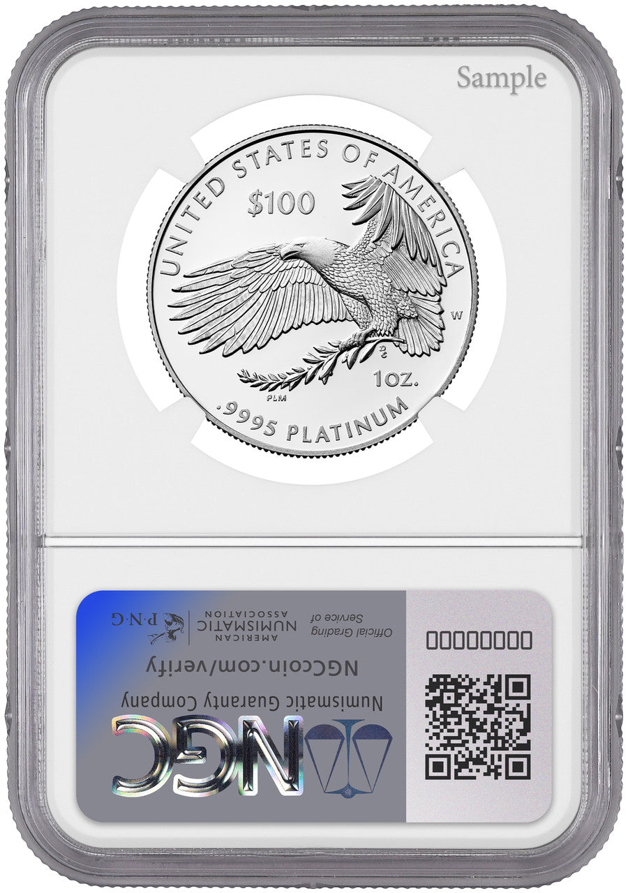 2024-W $100 One-Ounce Platinum Eagle Right to Assemble FDI NGC PF70 Ron Harrigal Signed