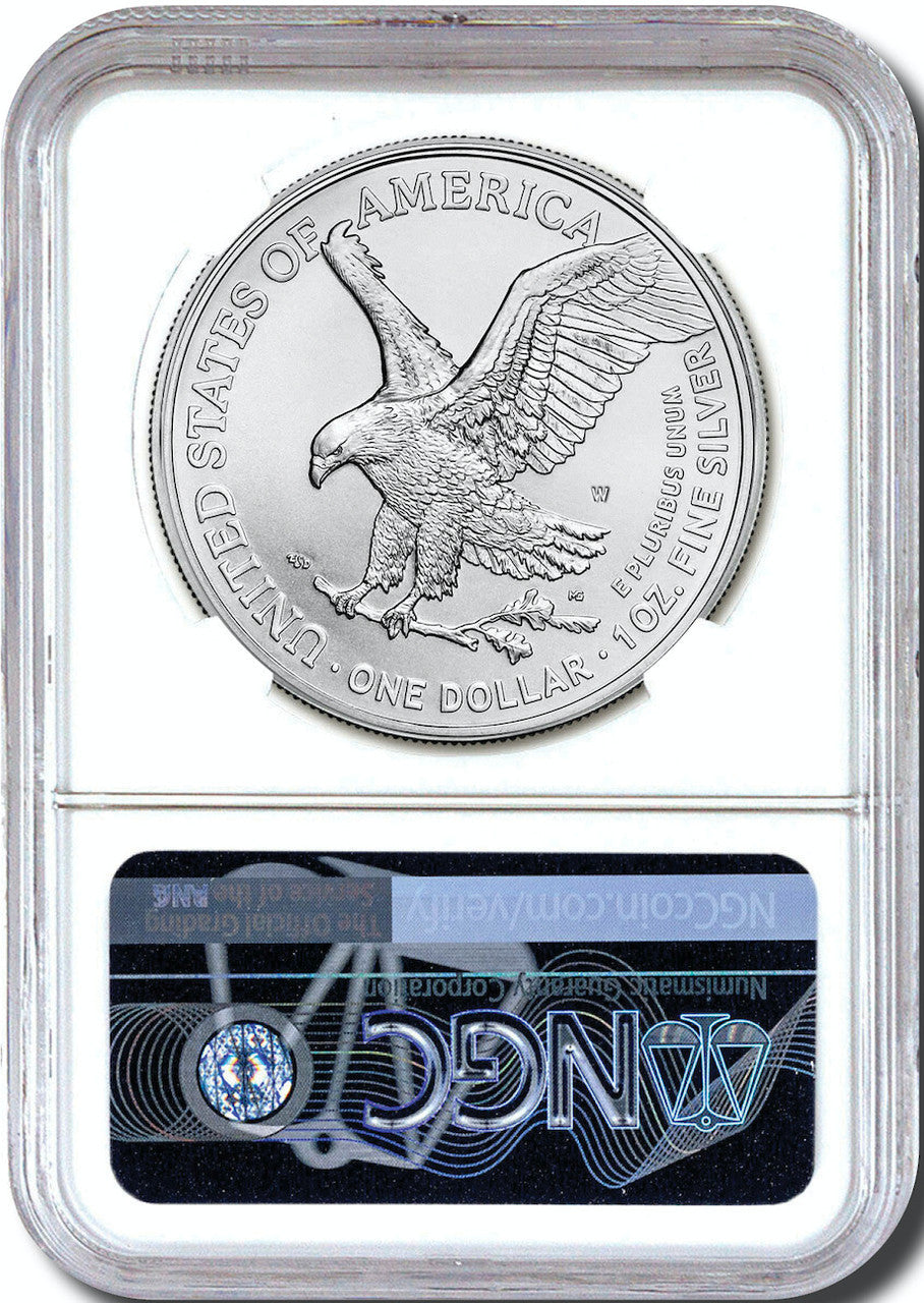 2024 W Burnished Silver Eagle FDI NGC MS70 Harrigal Signed