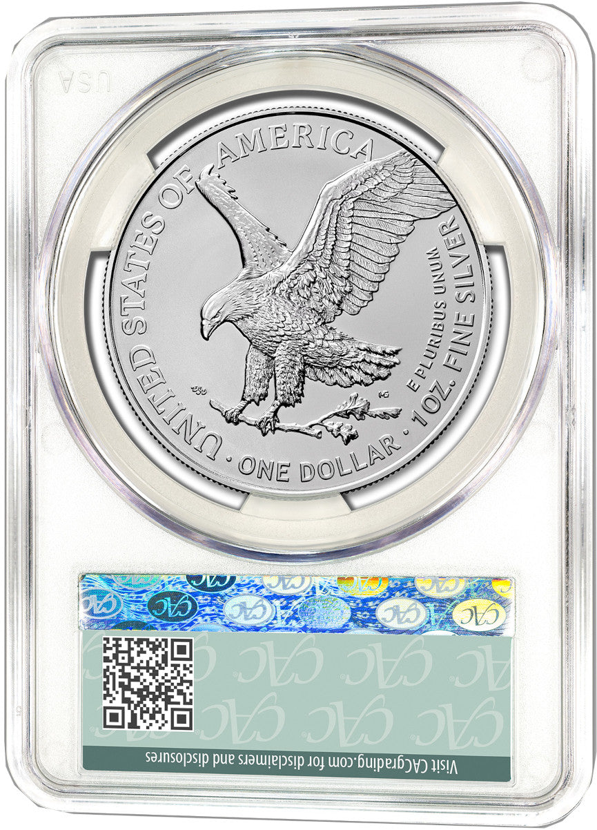 2024(P) Silver Eagle Star Privy First Day of Delivery CAC MS70