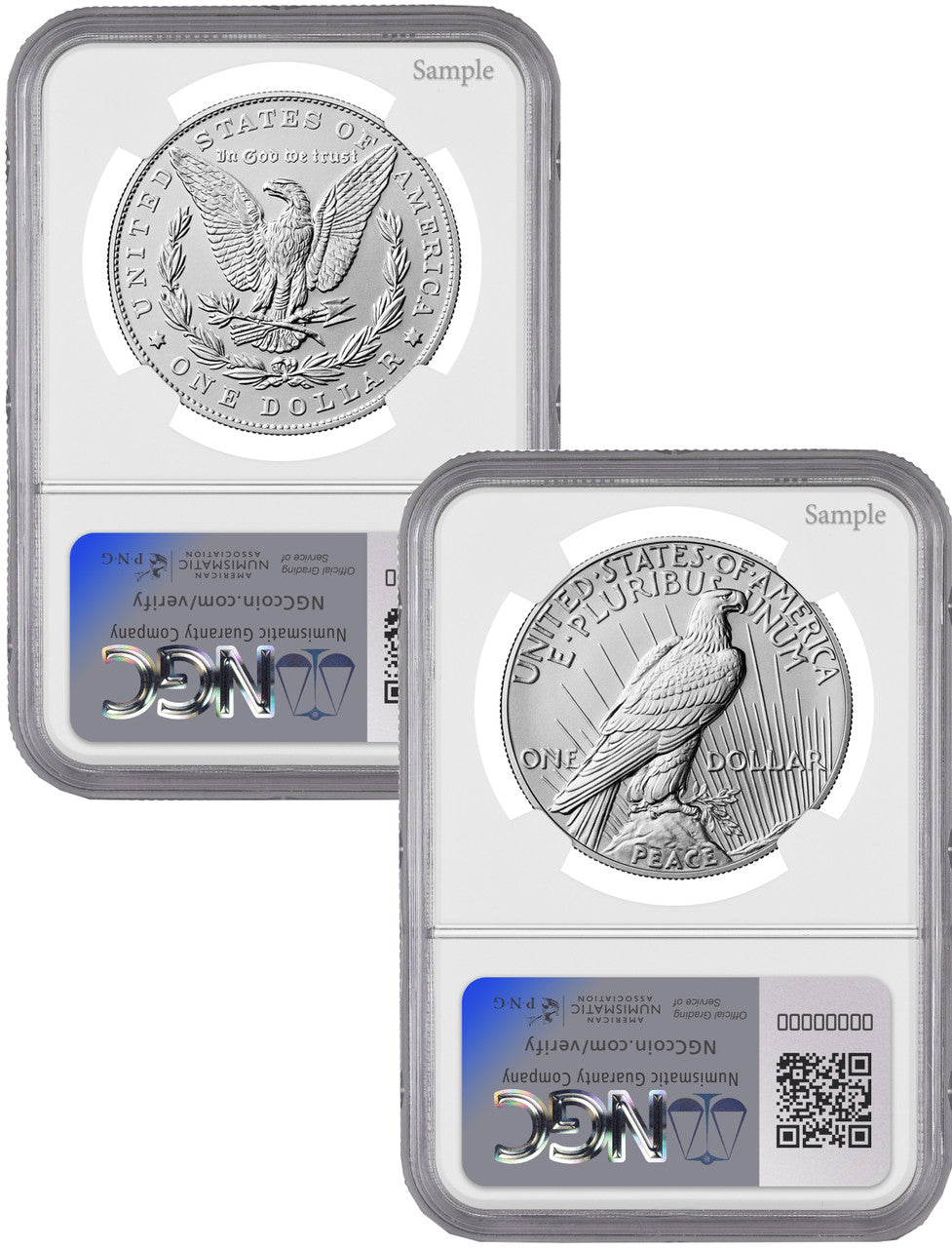 2025 Morgan and Peace Silver Dollar 2pc Set FDI NGC MS70 Harrigal