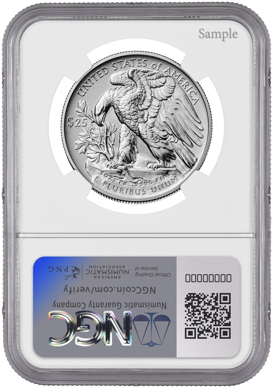 2025-W $25 Palladium High Relief Reverse Proof FDI NGC PF70 Harrigal