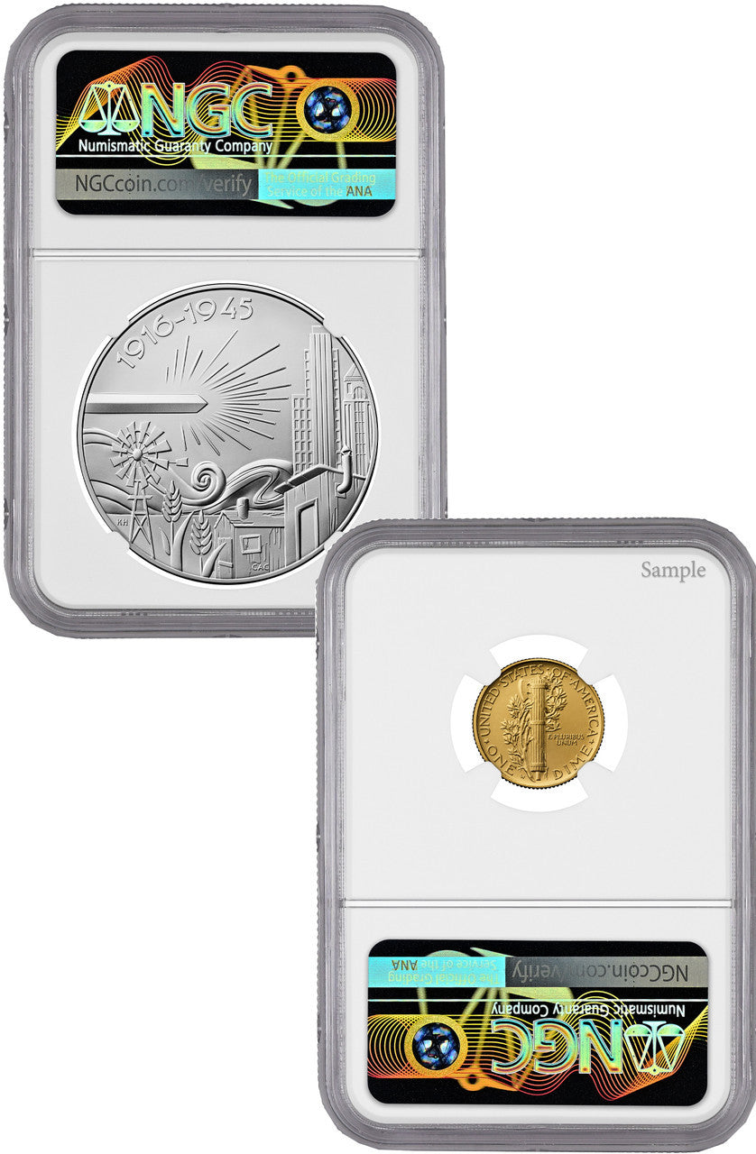 2026-W (P) Mercury Gold Coin Silver Medal Set AR Hancock Label NGC SP70