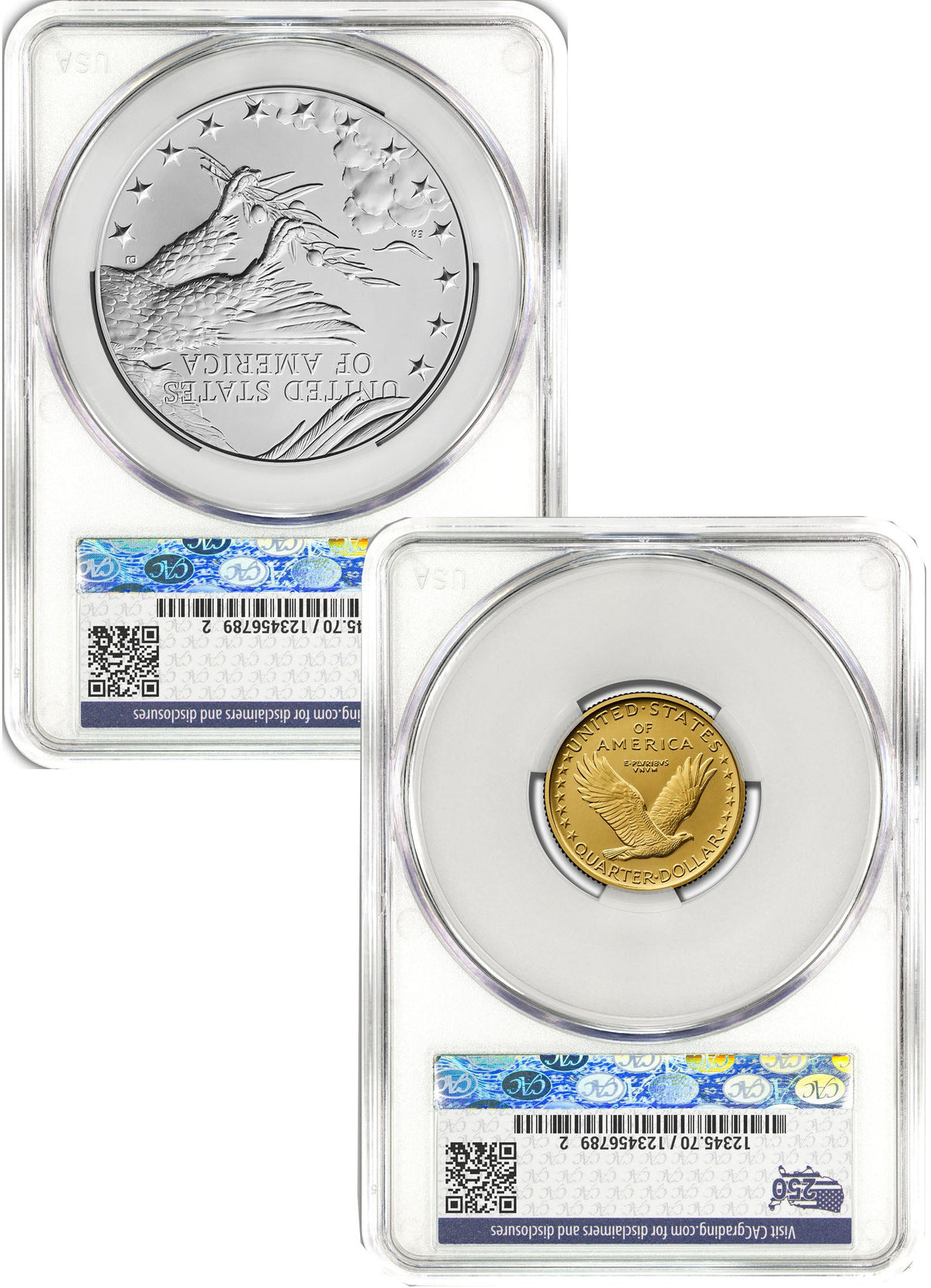 2026 Best of the Mint 1916 Gold Standing Liberty Quarter & Silver Medal Set FDD CAC SP70/MS70 Battlefield