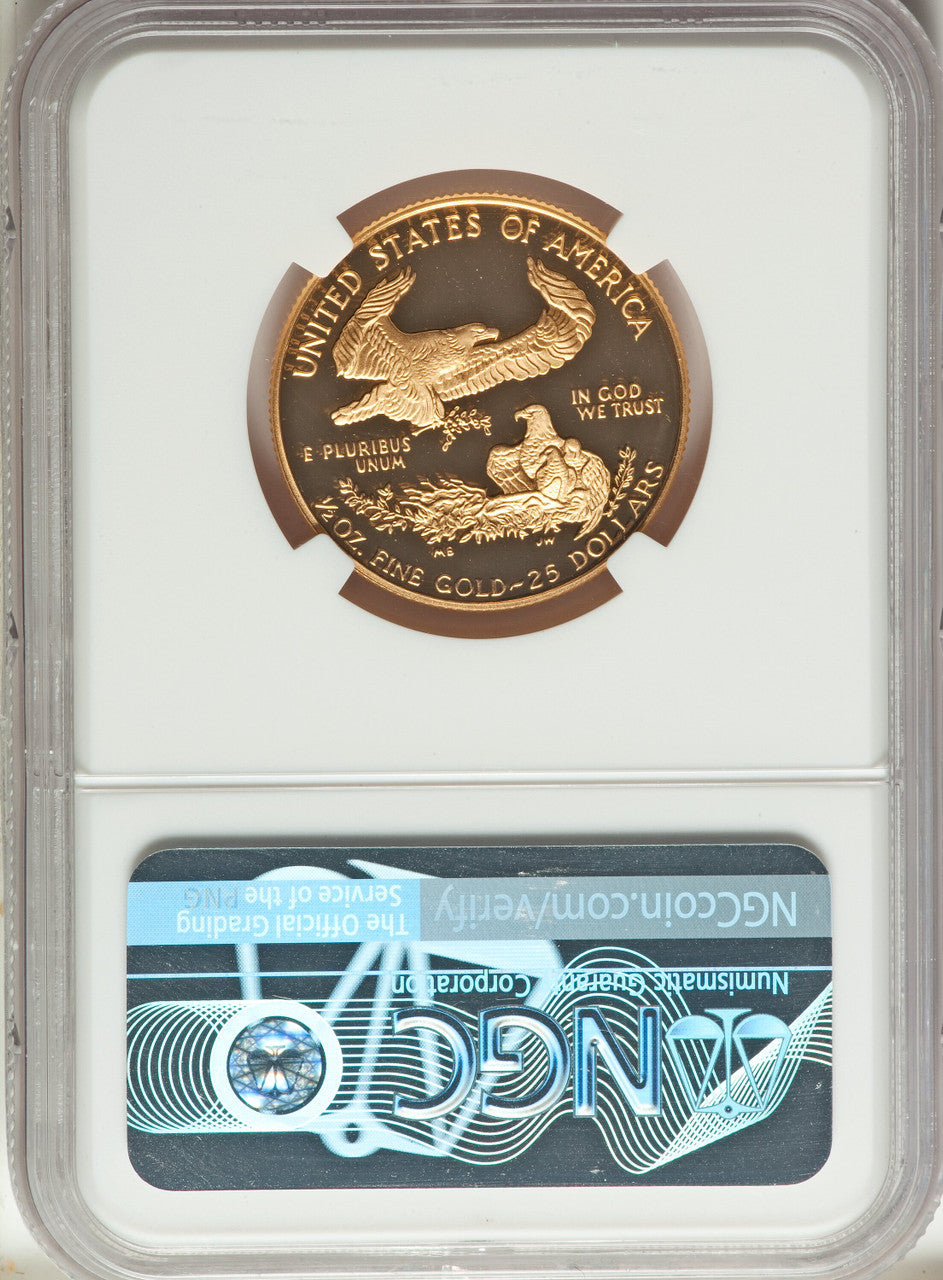 1995-W $25 Half-Ounce Gold Eagle NGC PF70 Kenneth Bressett Signed