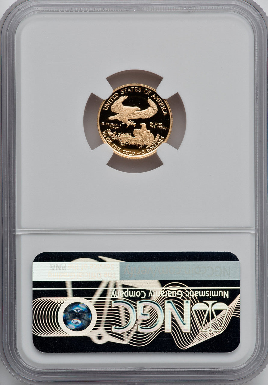 2021-W $5 Gold Eagle T1 NGC PF70 Mike Castle Signed