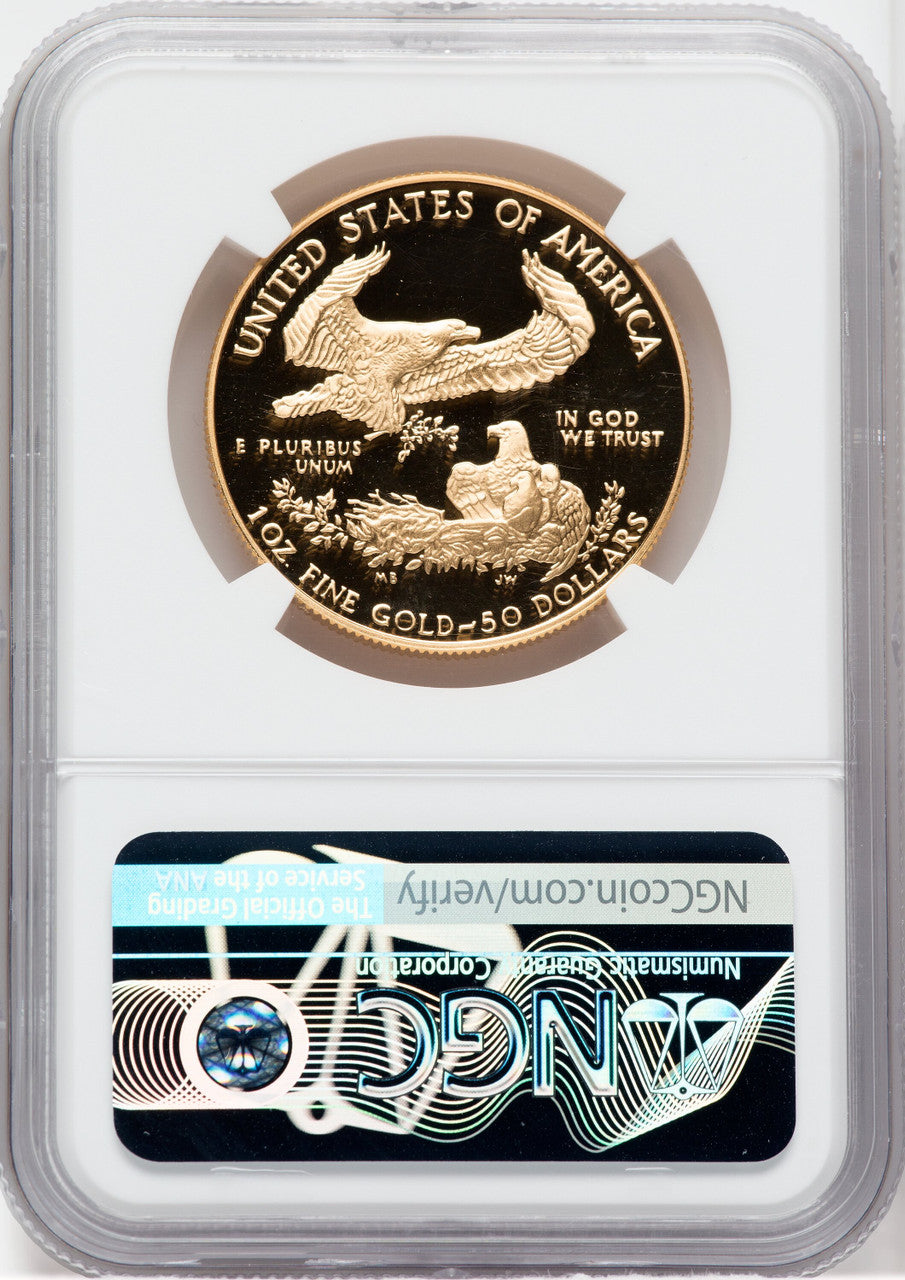 1987-W $50 One-Ounce Gold Eagle NGC PF70