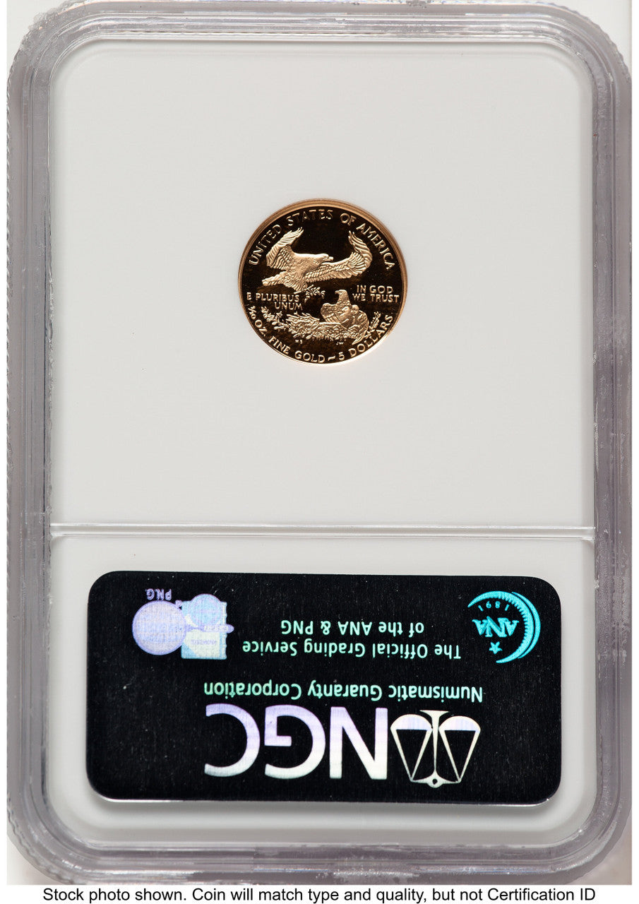 1999-W Proof Gold Eagle 1/10 oz Brown Label NGC PF70