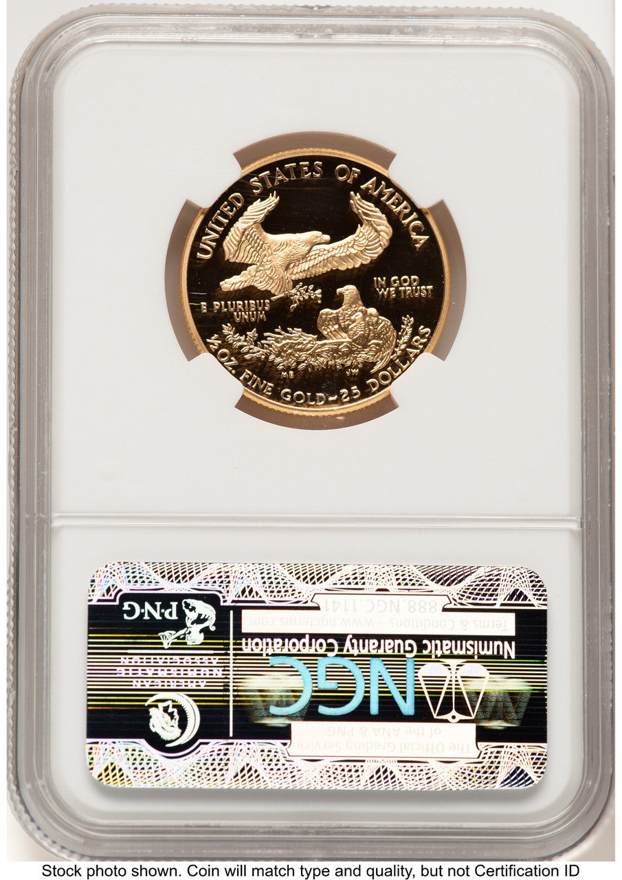 2001-W Proof Gold Eagle 1/2 oz Brown Label NGC PF70