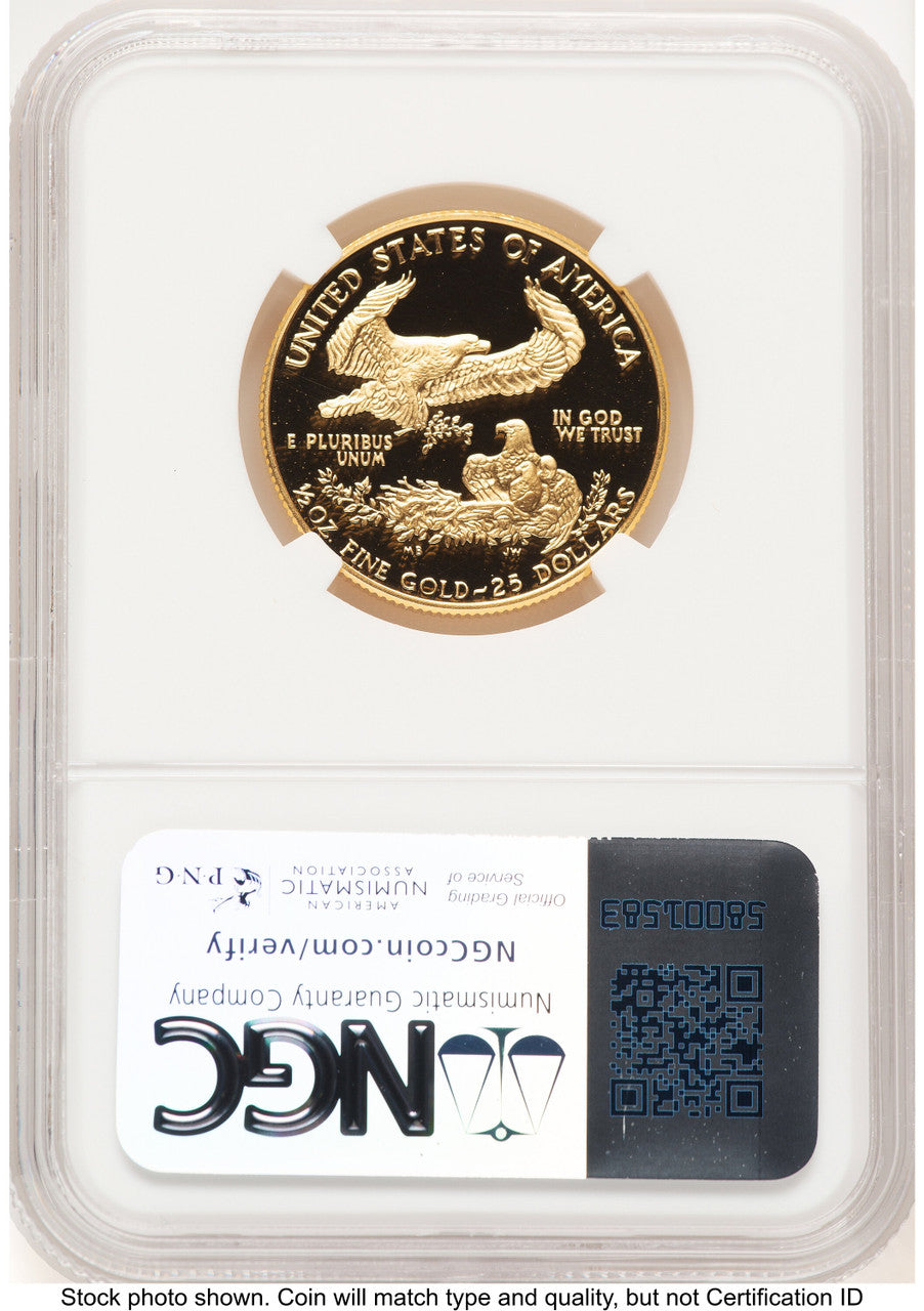 1989-P Proof Gold Eagle 1/2 oz Brown Label NGC PF70 (522240256)