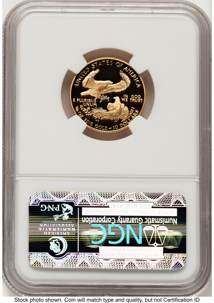 1991-P Proof Gold Eagle 1/4 oz Brown Label NGC PF70