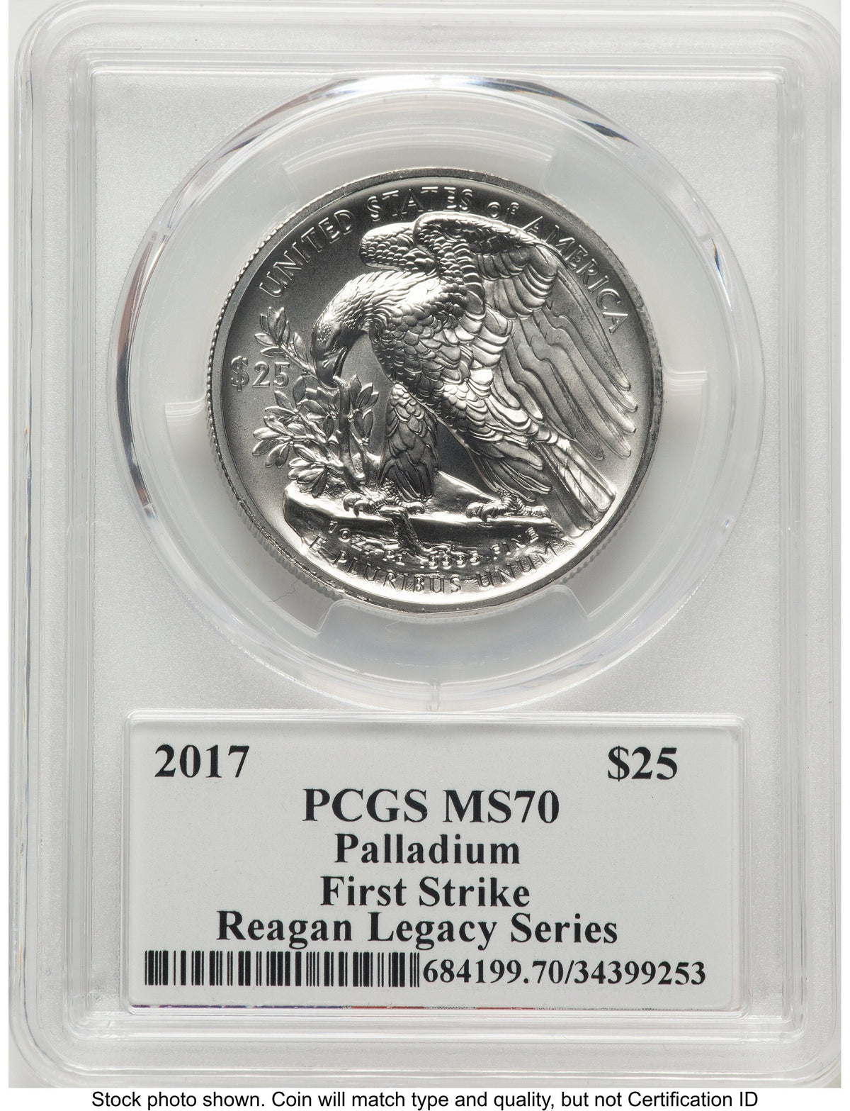2017 Palladium Eagle 1 oz FS Reagan Legacy Series Michael Reagan PCGS MS70