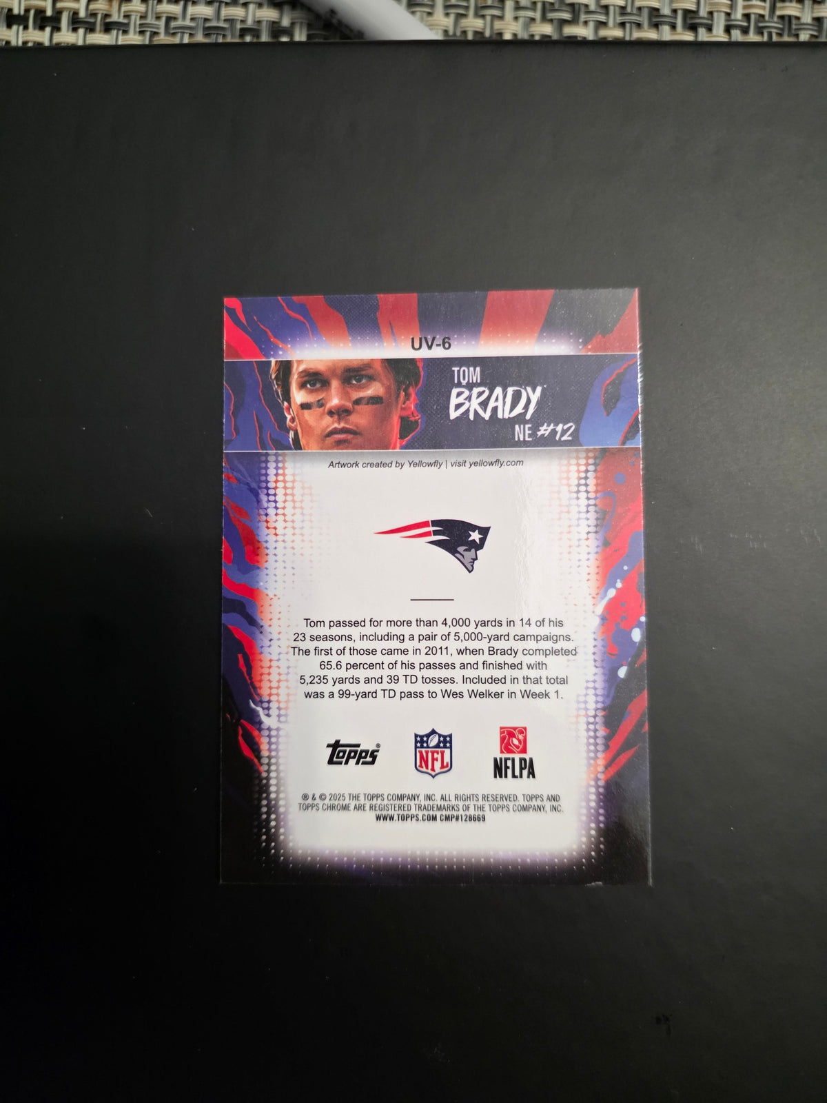 2025 Topps Chrome Football Tom Brady UV-6 Ultra Violet SSP CASE HIT ๐ฅ RARE