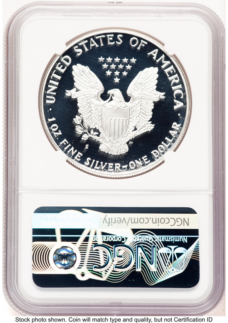 1988-S Proof Silver Eagle 1 oz Brown Label NGC PF70 (752100145)