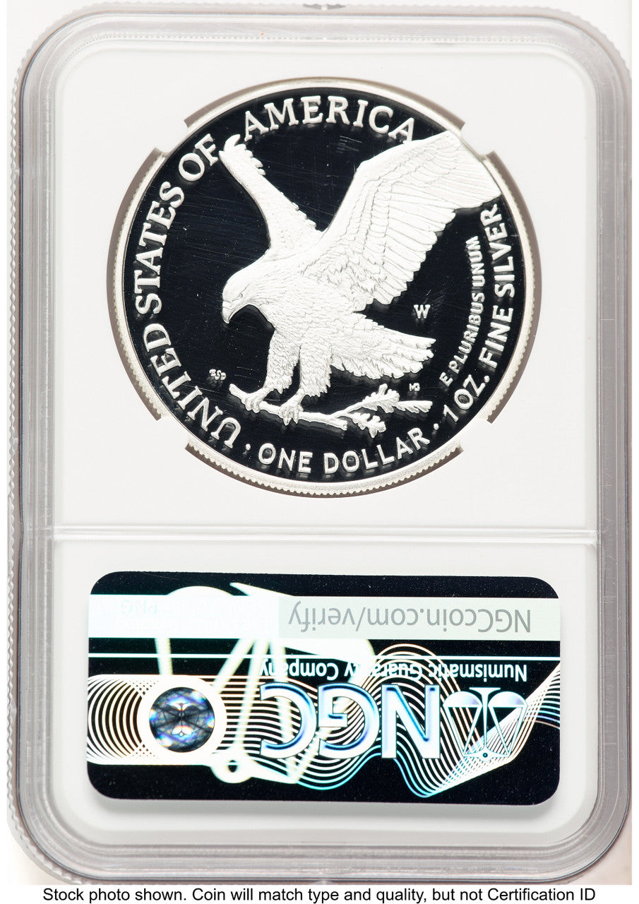 2023-W Proof Silver Eagle Congratulations Set 1 oz FDI Kenneth Bressett Red Book NGC PF70