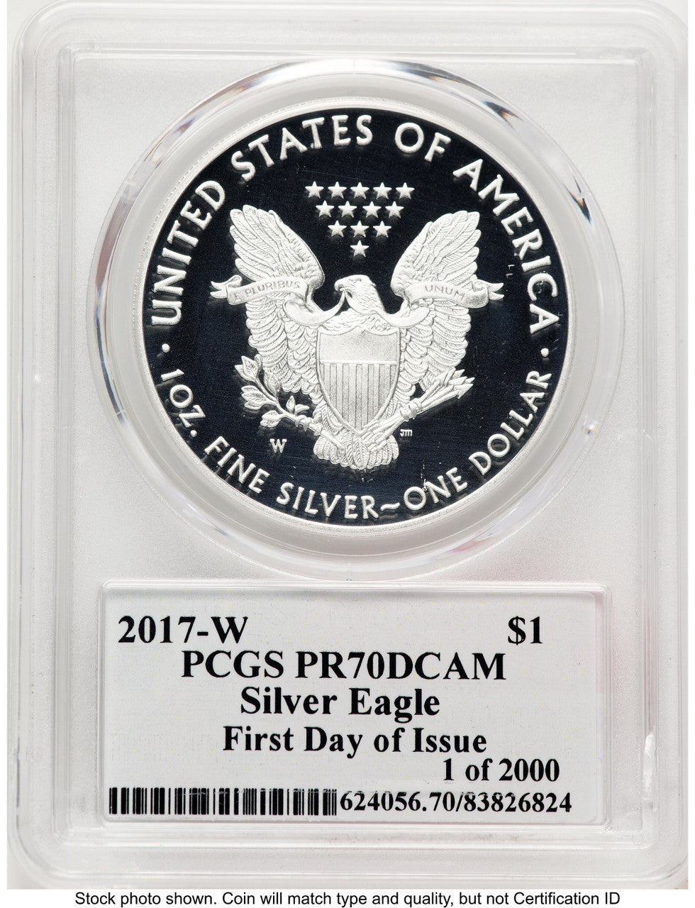 2017-W Proof Silver Eagle 1 oz FDI Trump History in Your Hands Label PCGS PR70