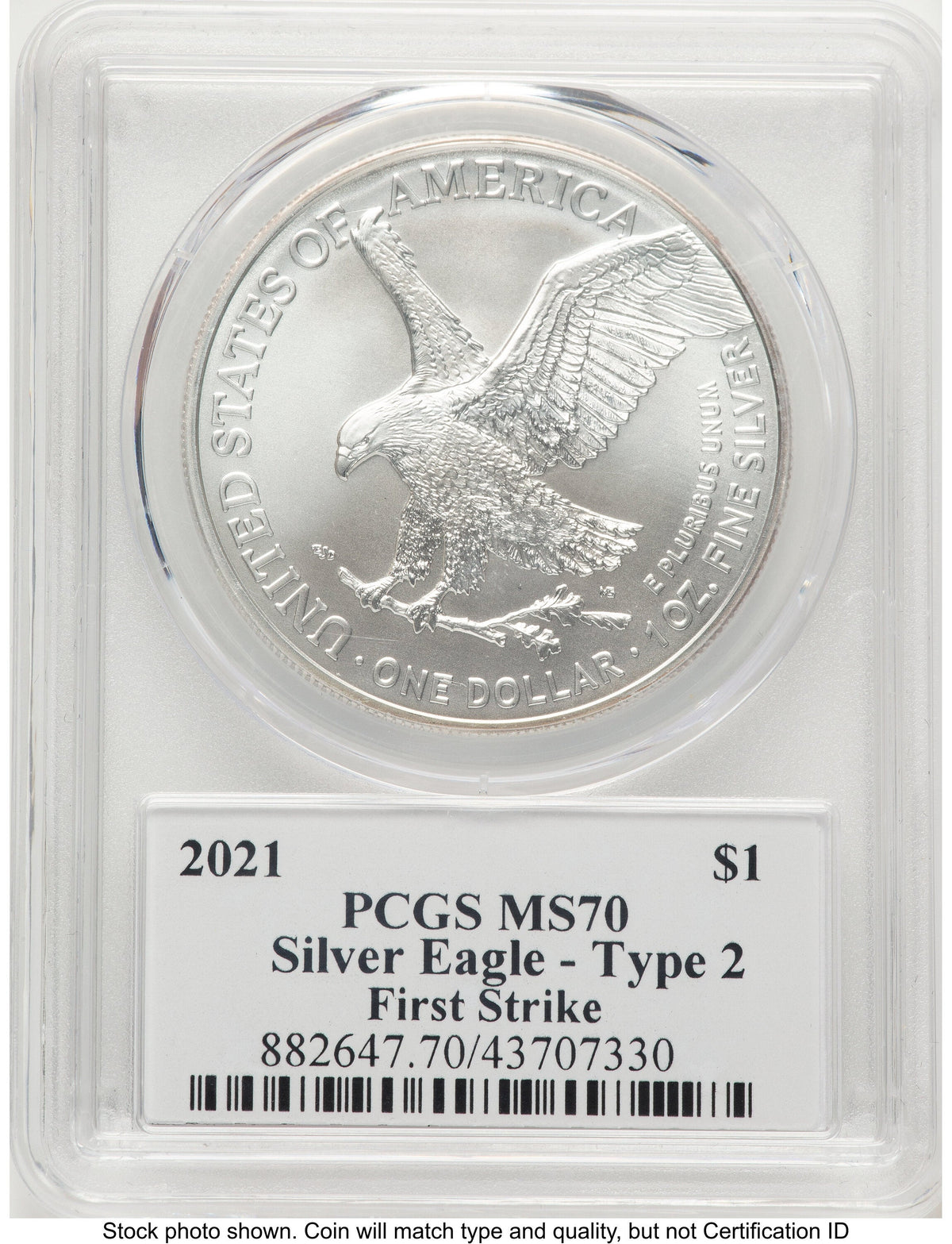 2021 Silver Eagle Type 2 FS Emily Damstra PCGS MS70