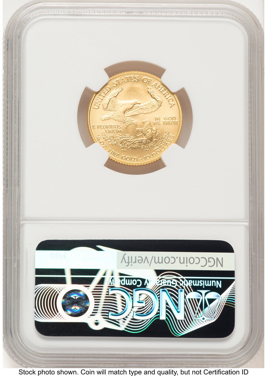 2008-W Burnished Gold Eagle 1/4 oz NGC MS70 Brown Label
