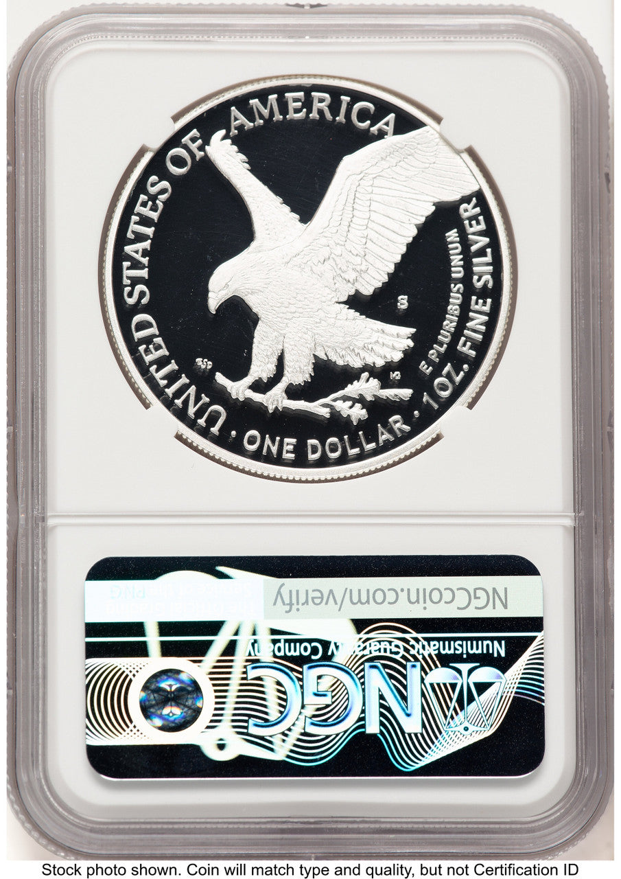 2022-S Proof Silver Eagle 1 oz AR Michael Gaudioso US Mint Engraver Series NGC PF70