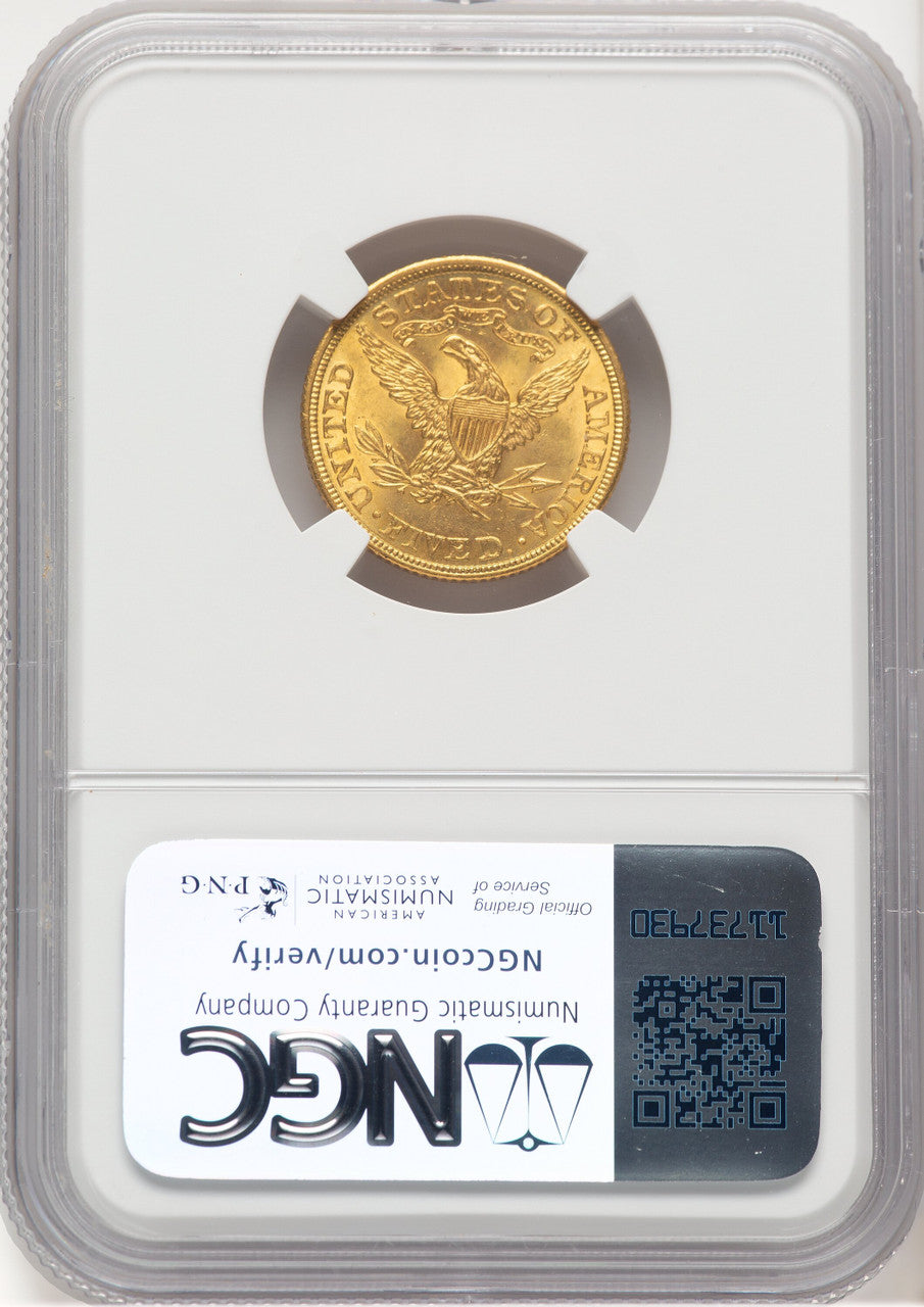 1907 $5 Liberty Half Eagle NGC MS65+ (778548003)