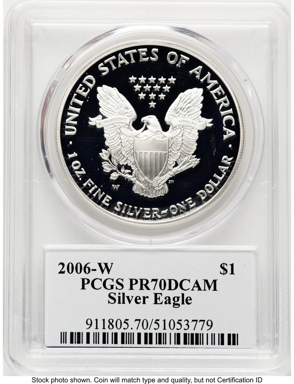 2006-W Proof Silver Eagle 1 oz TD Rogers PCGS PR70