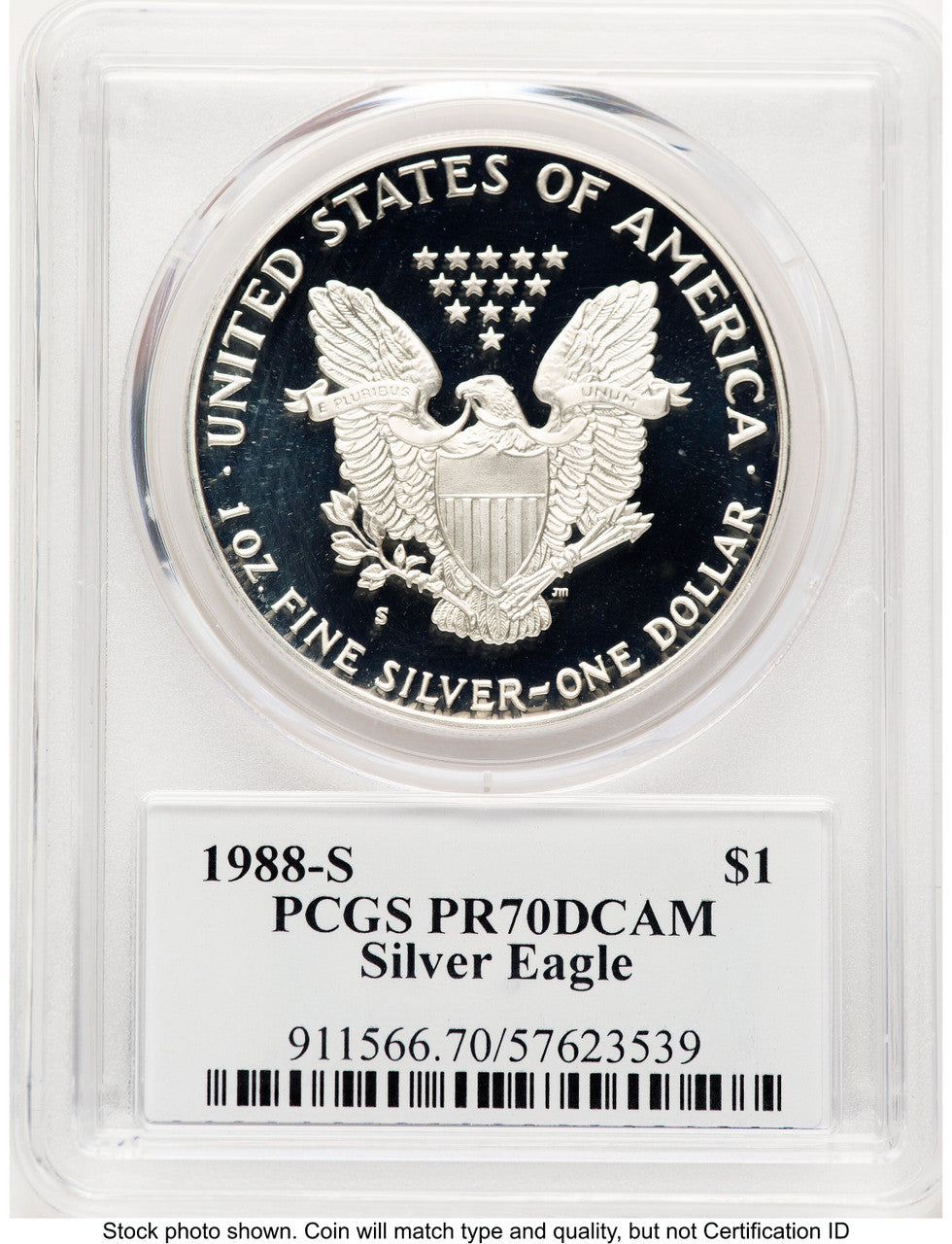 1988-S Proof Silver Eagle 1 oz TD Rogers PCGS PR70 (781017105)