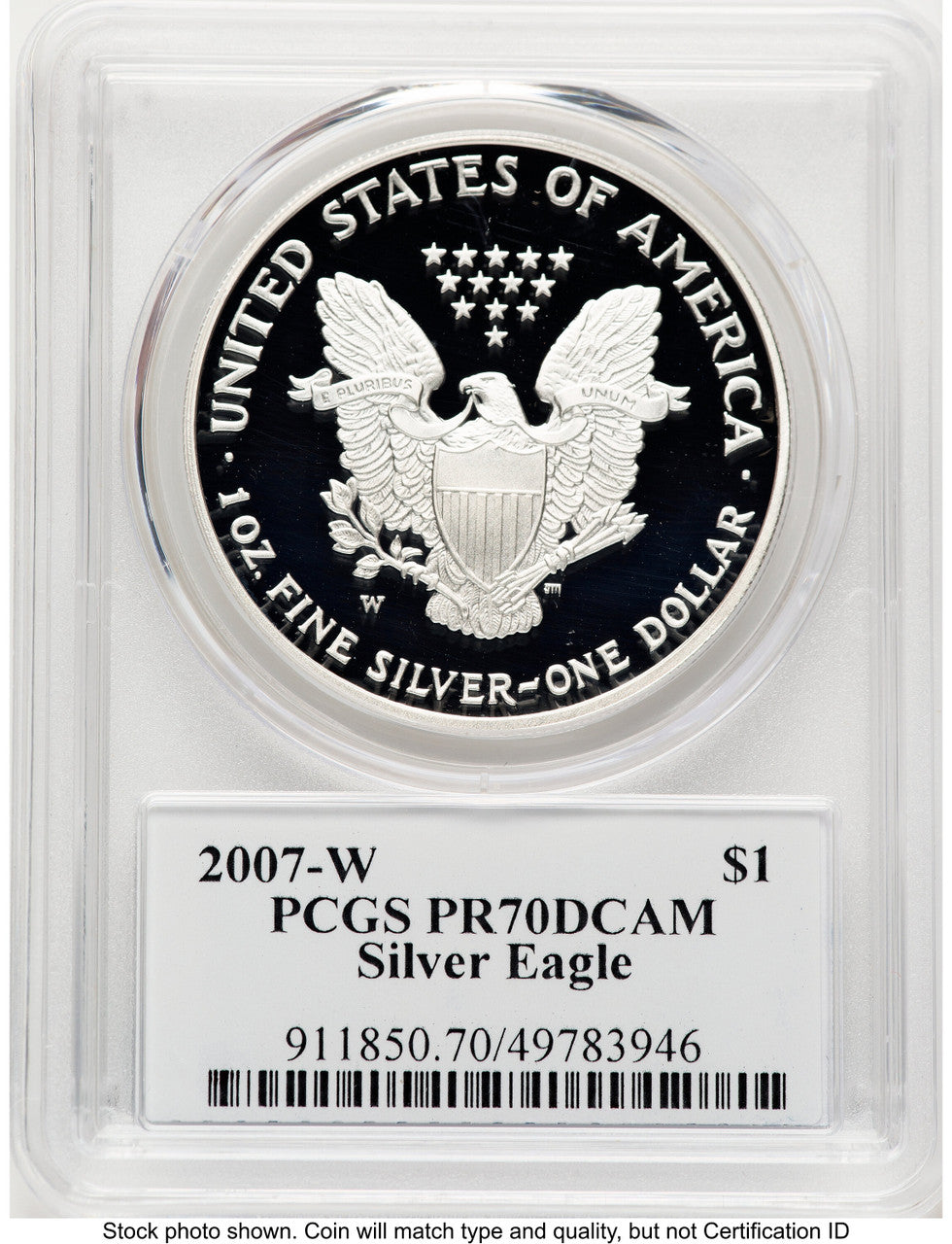 2007-W Proof Silver Eagle 1 oz TD Rogers PCGS PR70 (781017114)