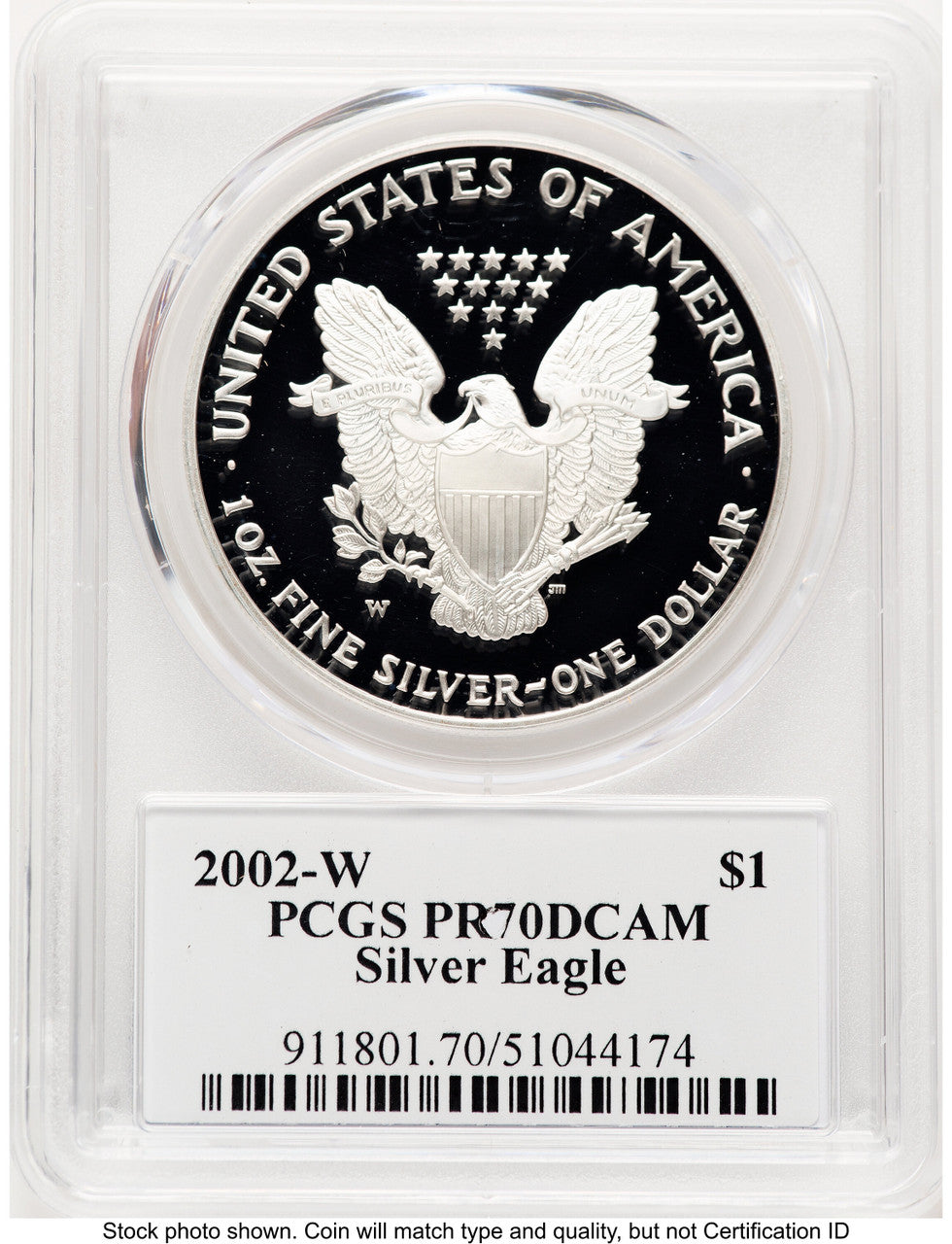 2002-W Proof Silver Eagle 1 oz TD Rogers PCGS PR70 (781017134)