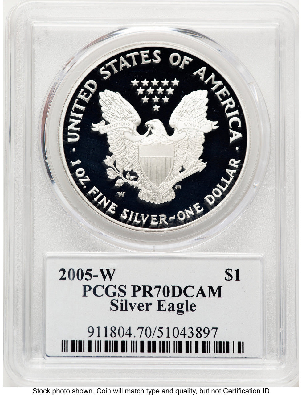 2005-W Proof Silver Eagle 1 oz TD Rogers PCGS PR70 (781017135)