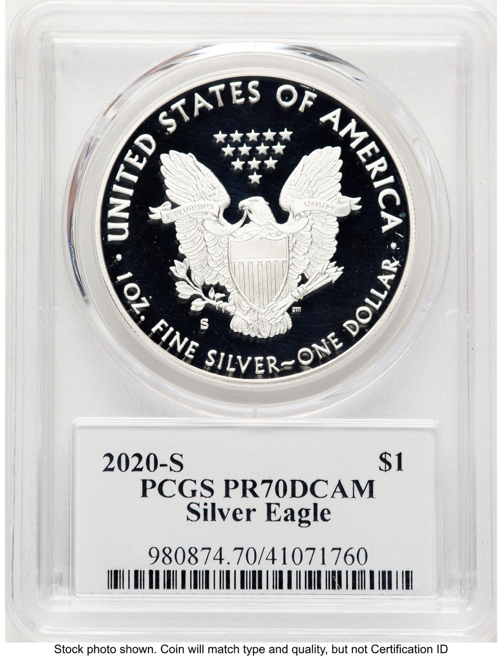 2020-S Proof Silver Eagle 1 oz TD Rogers PCGS PR70