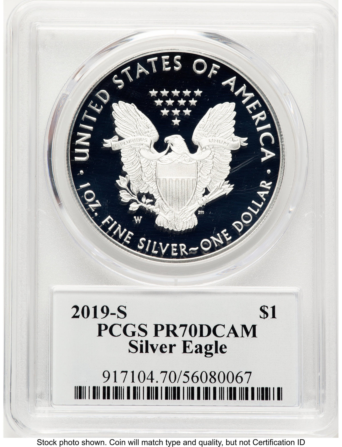 2019-S Proof Silver Eagle 1 oz TD Rogers PCGS PR70