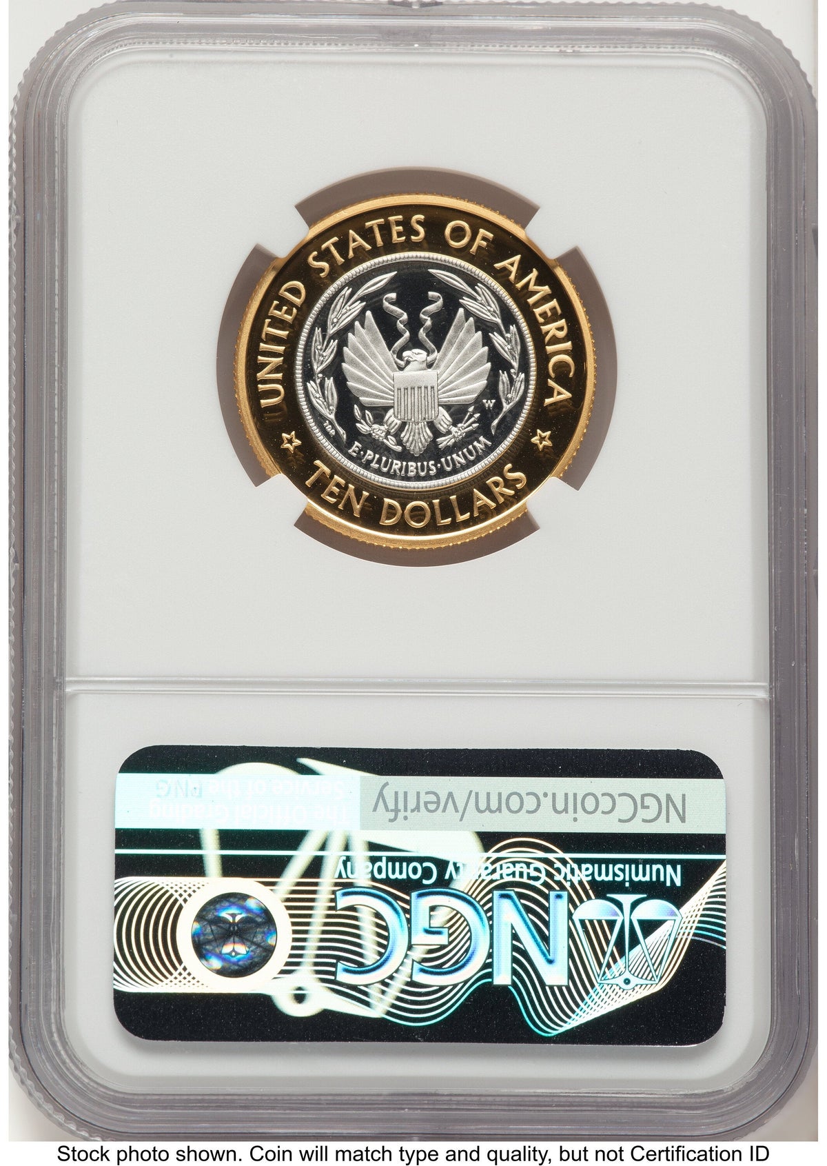 2000-W $10 Library of Congress Bi-Metallic Gold 0.2509 oz and Platinum 0.2509 oz Brown Label Modern Issues NGC MS70