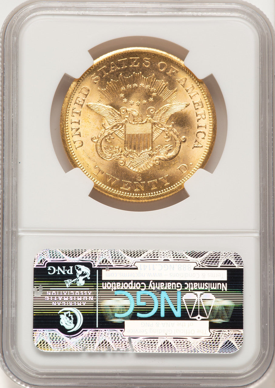 1857-S $20 Liberty Double Eagle NGC MS66 (783791021)