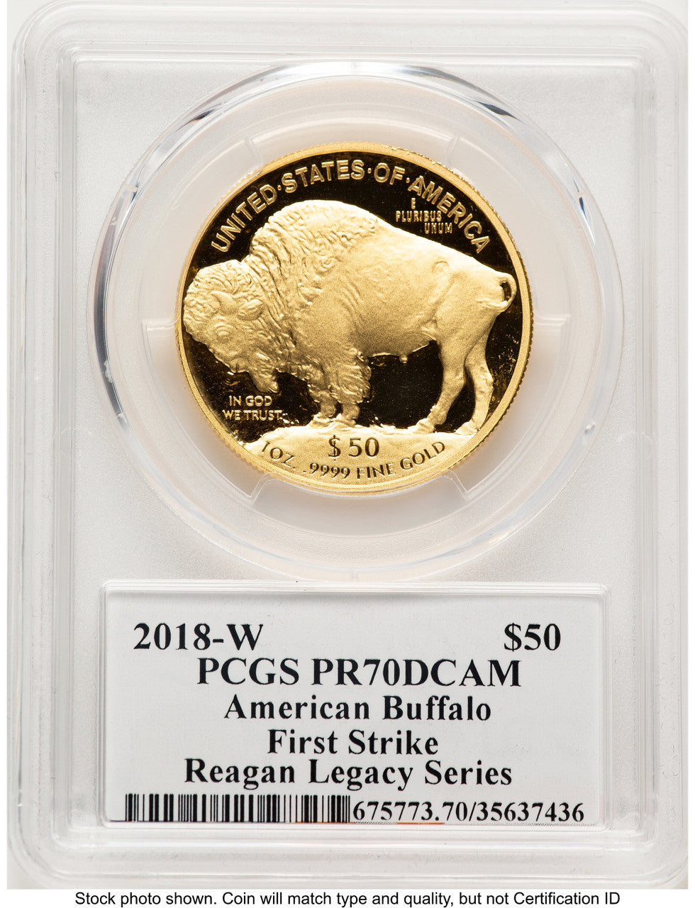 2018-W Proof Gold Buffalo 1 oz FS Reagan Legacy Series Michael Reagan PCGS PR70