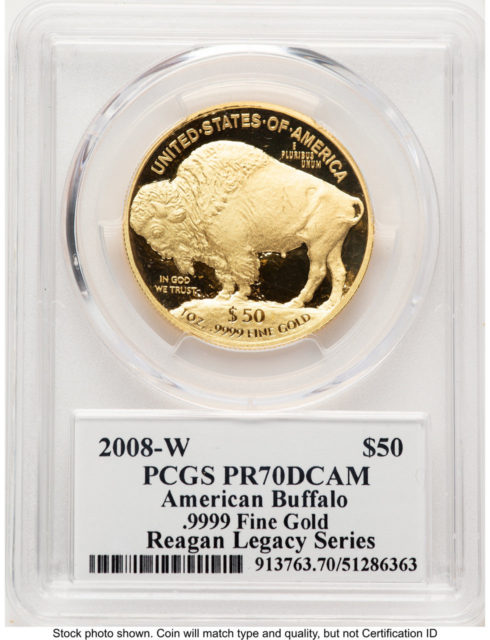 2008-W Proof Gold Buffalo 1 oz PCGS PR70 Michael Reagan