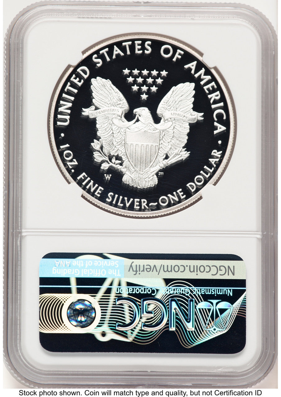 2017-W Proof Silver Eagle 1 oz Brown Label NGC PF70