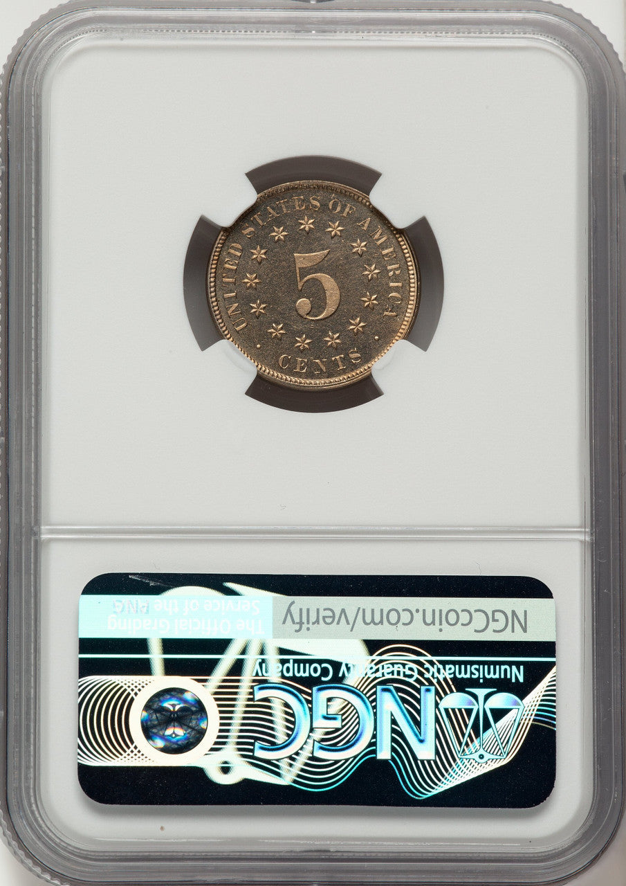 1876 5C Proof Shield Nickel NGC PR66
