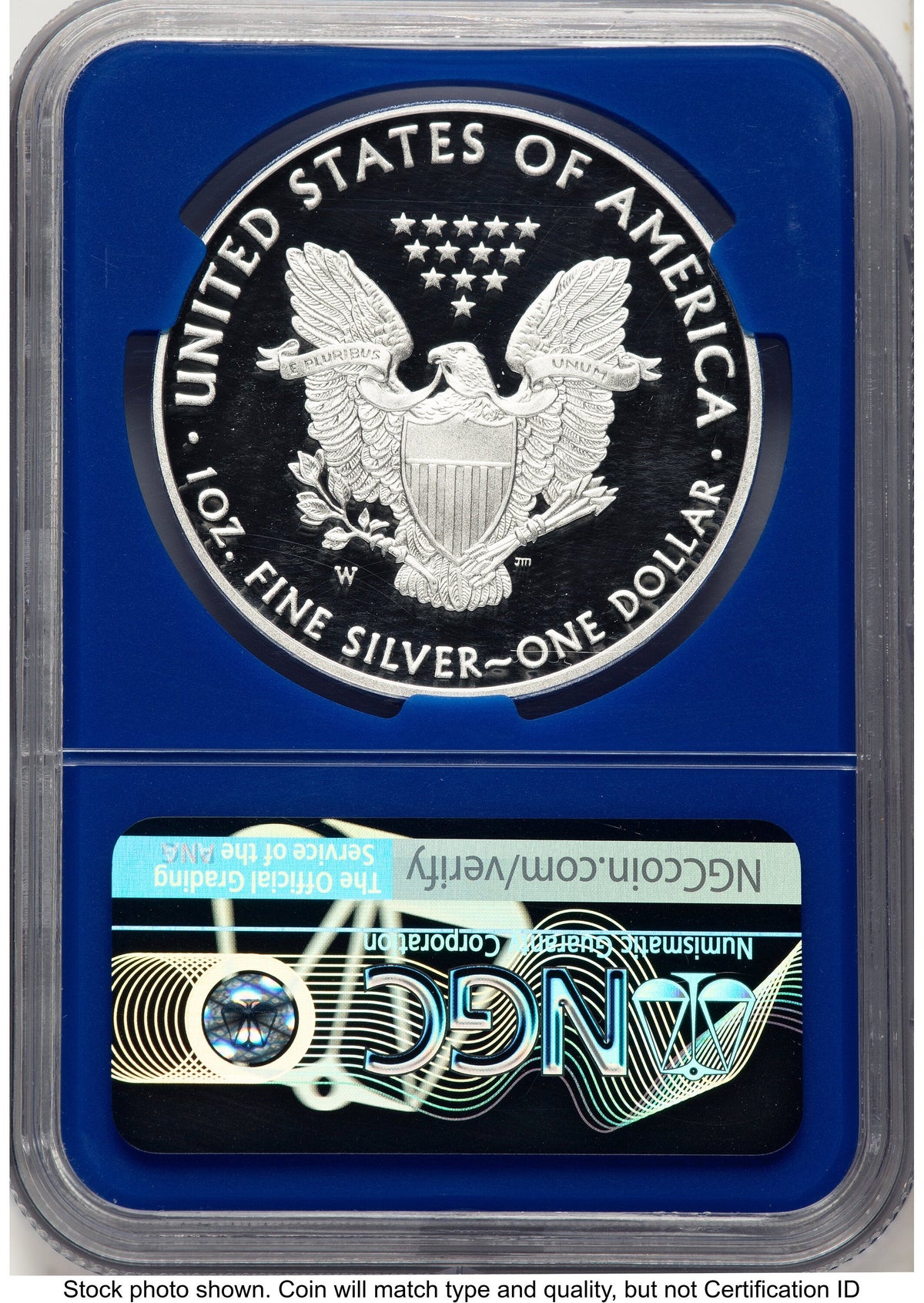 2016-W Proof Silver Eagle 1 oz Brown Label Blue Core NGC PF70