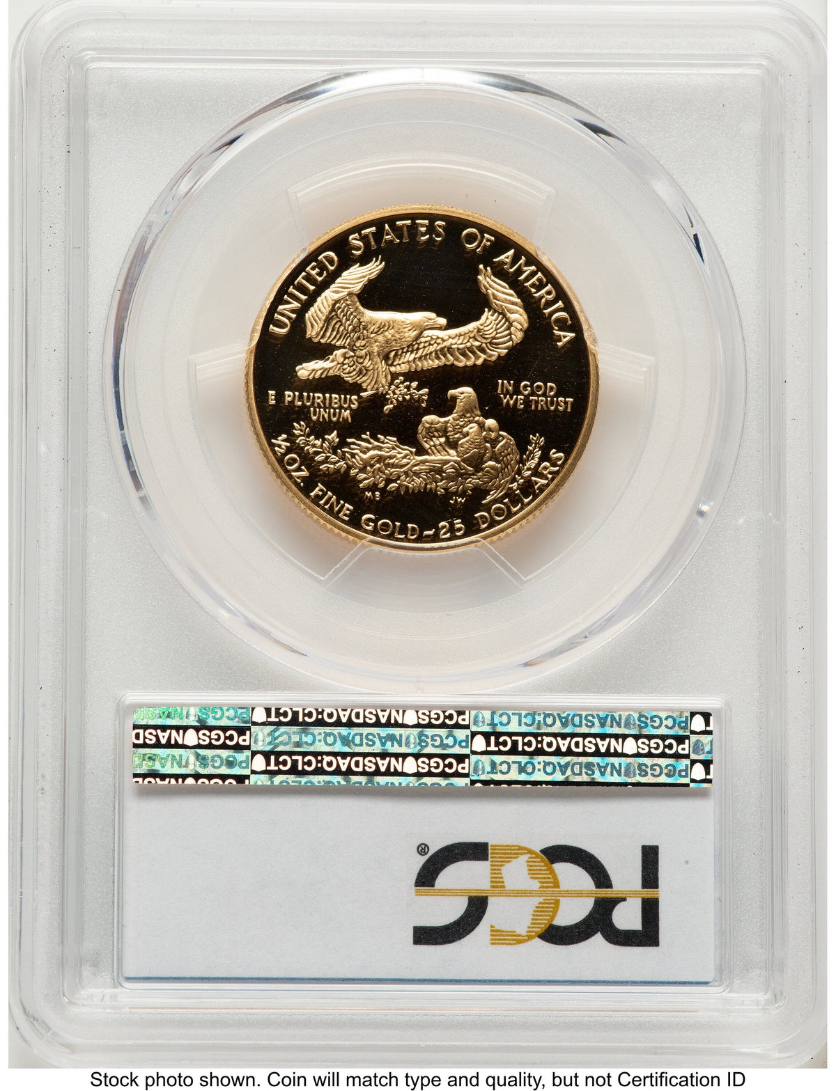 1993-P Proof Gold Eagle 1/2 oz Blue Gradient PCGS PR70
