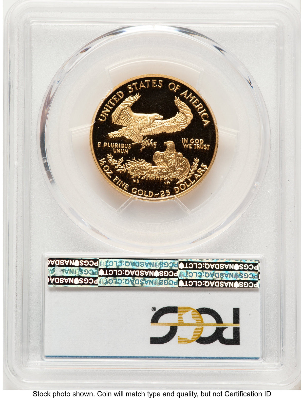 1996-W Proof Gold Eagle 1/2 oz Blue Gradient PCGS PR70