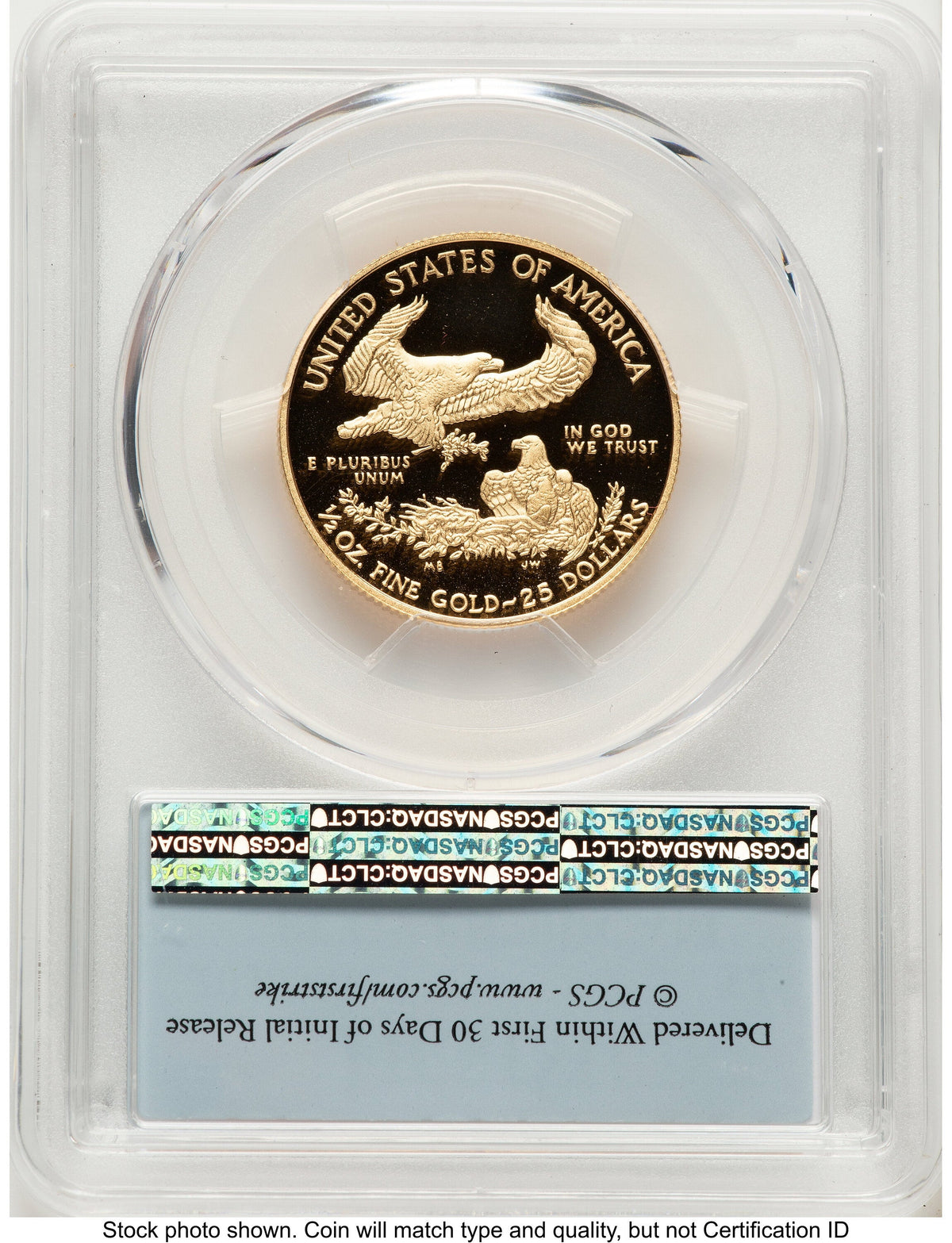 2017-W Proof Gold Eagle 1/2 oz FS Flag PCGS PR70