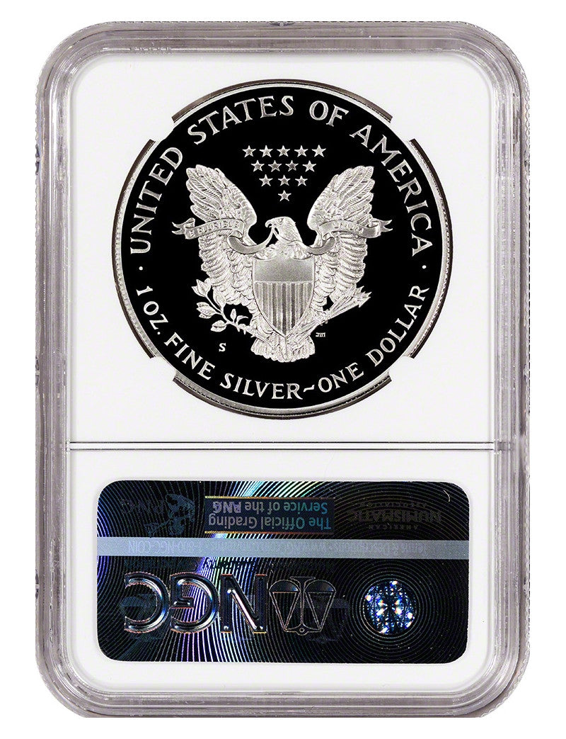 1989-S American Silver Eagle NGC PF70 UCAM Mercanti Signed
