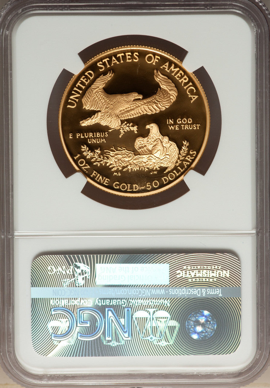 2007-W $50 One-Ounce Gold Eagle NGC PF70 Ultra Cameo Ed Moy Signed