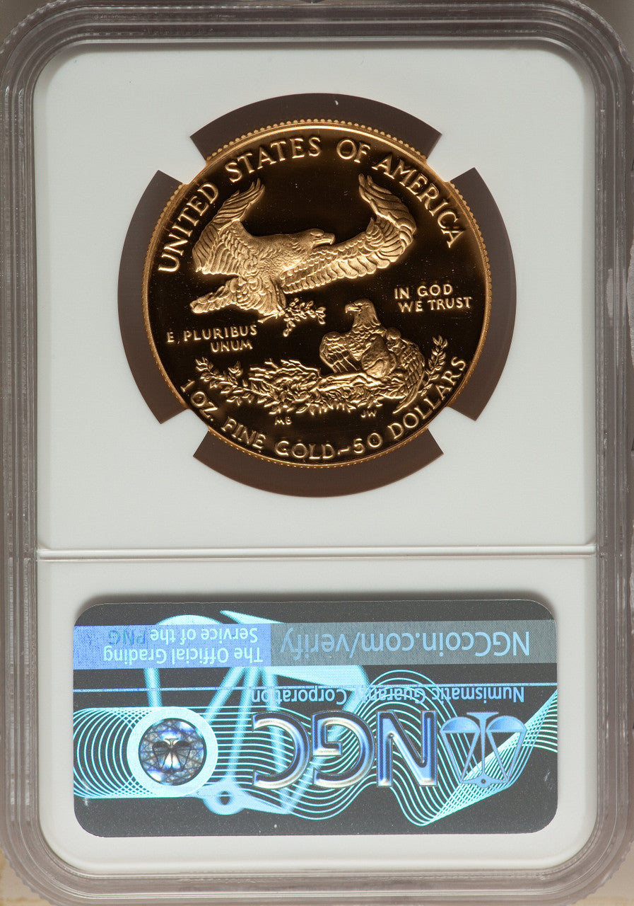 1987-W $50 One-Ounce Gold Eagle NGC PF70