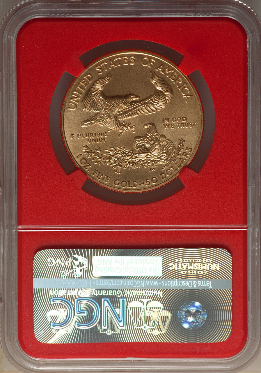 2016-W $50 One-Ounce Gold Eagle 30th Anniversary FDI SP NGC MS70