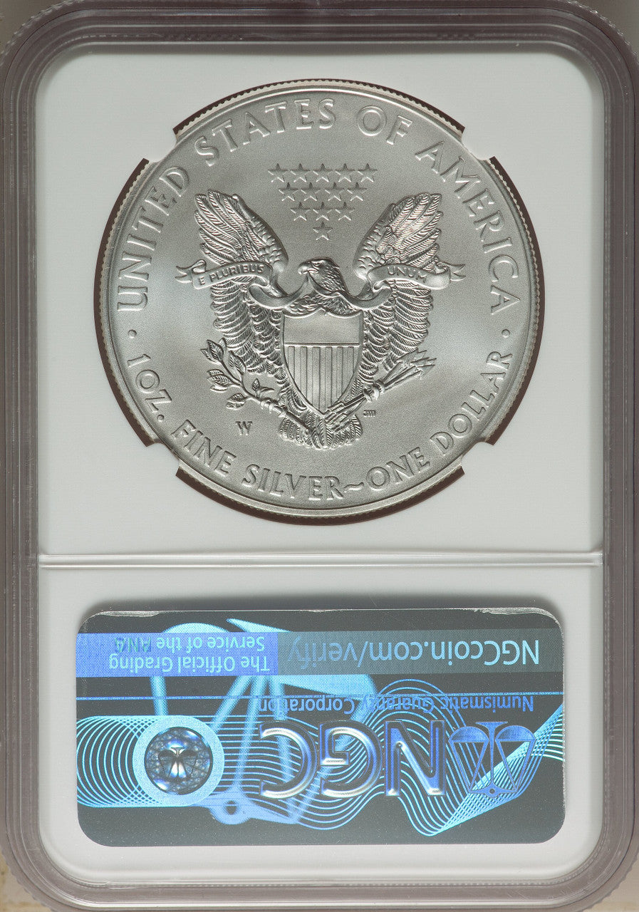 2014-W S$1 Silver Eagle Burnished First Strike SP Modern Bullion Coins NGC MS70